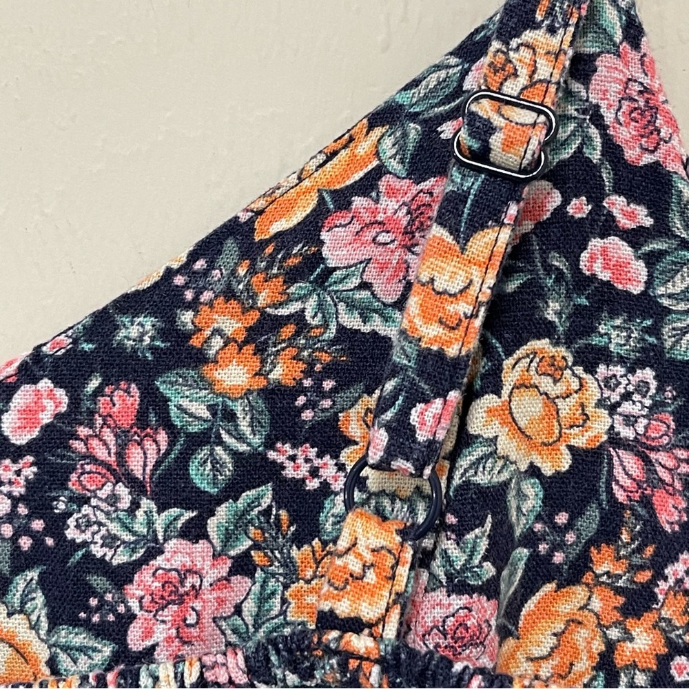 Old Navy Ditsy Floral Cami Mini Dress Linen Blend Flirty Boho Cottage Size M - Picture 11 of 13